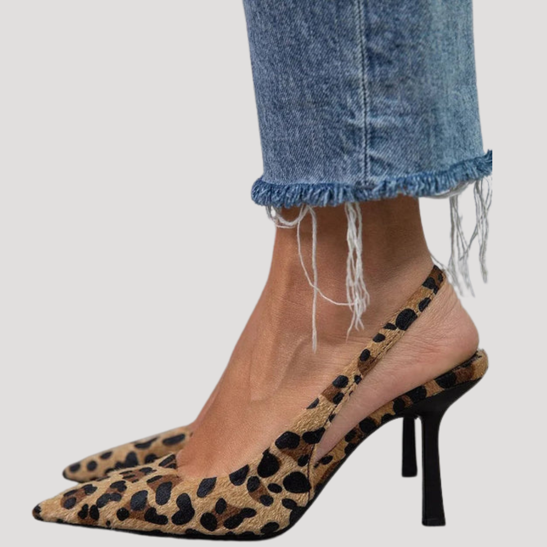 Escarpins slingback imprimé léopard