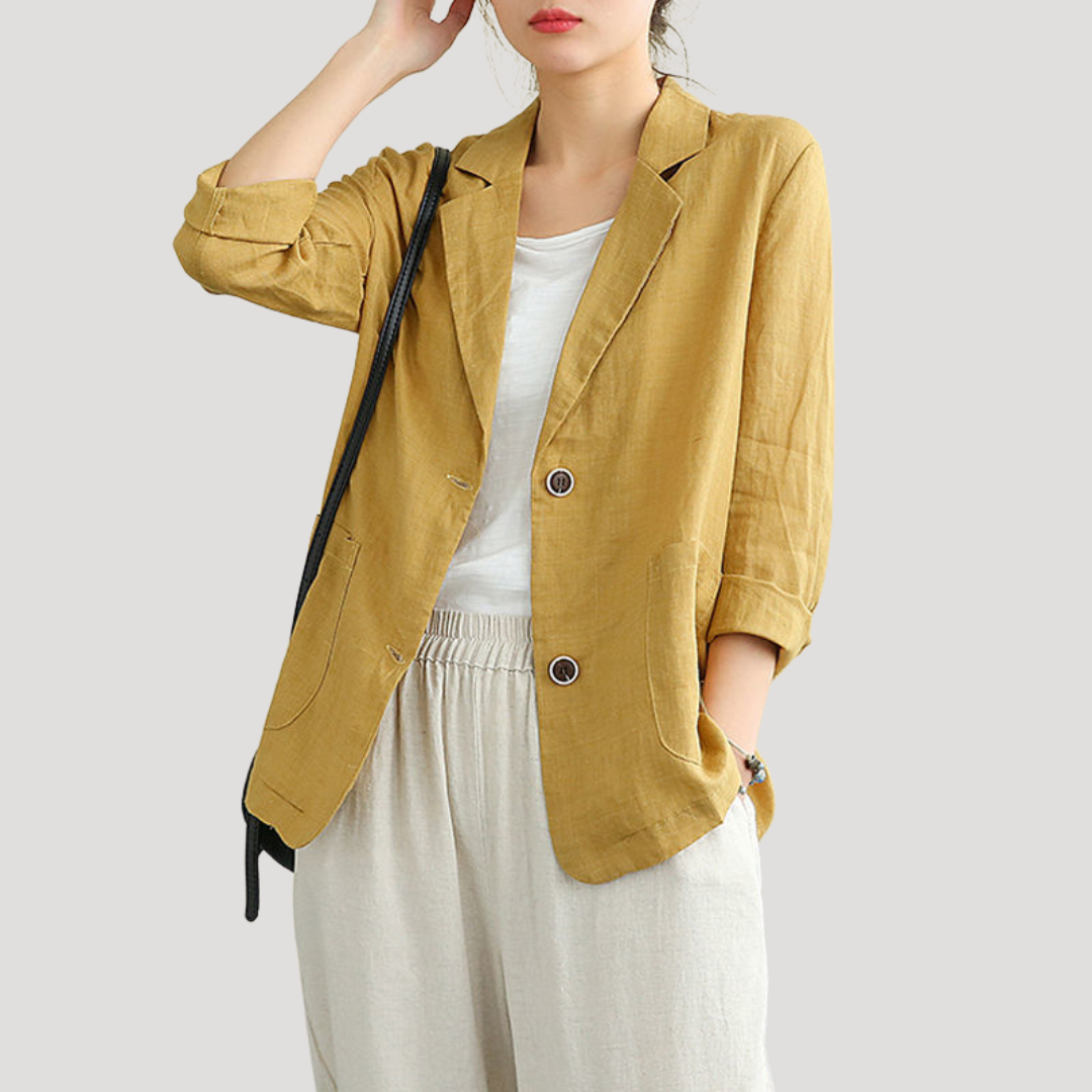 Veste de Costume Femme Boutonnée Élégante