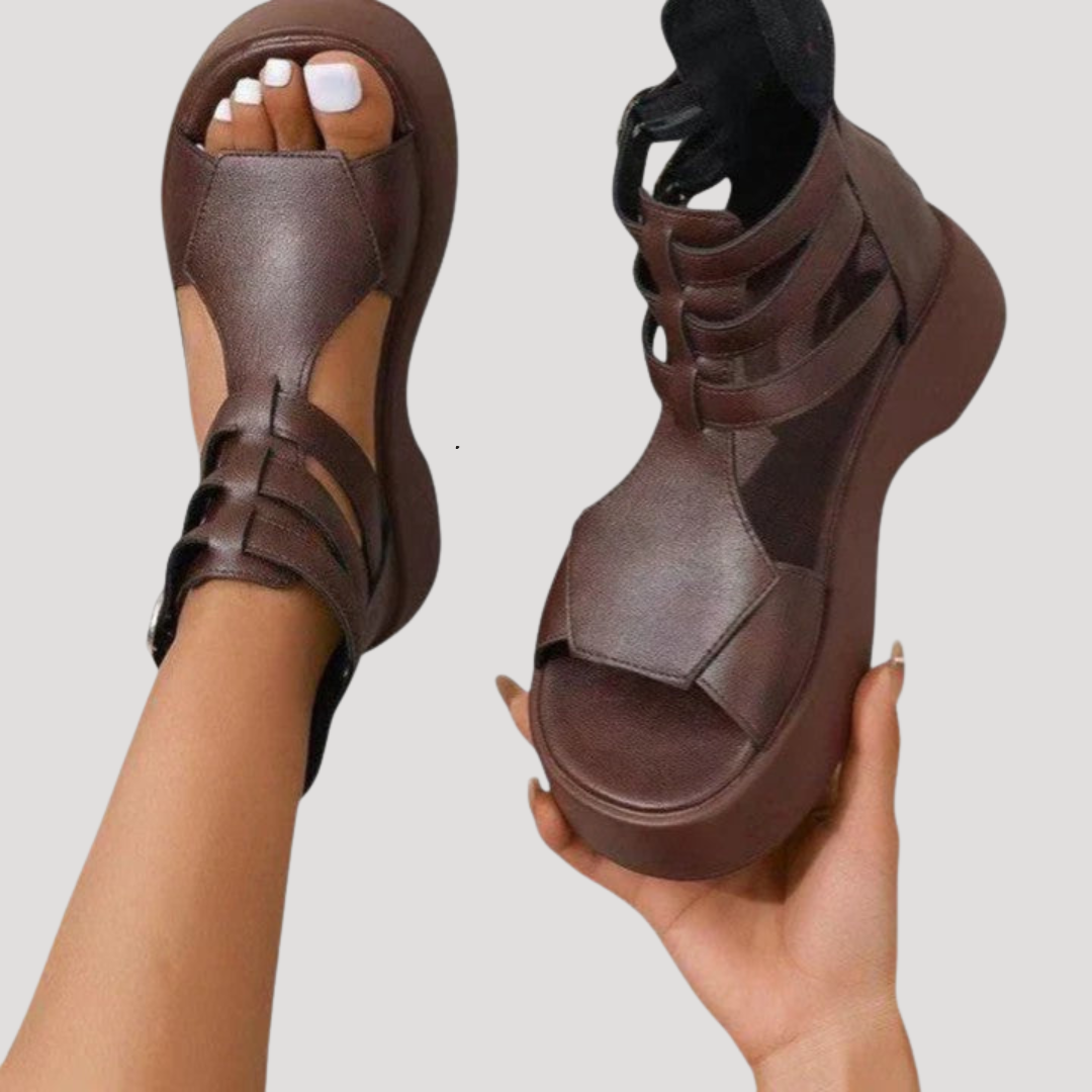 Sandales Compensées Femme Confort Bride Cheville