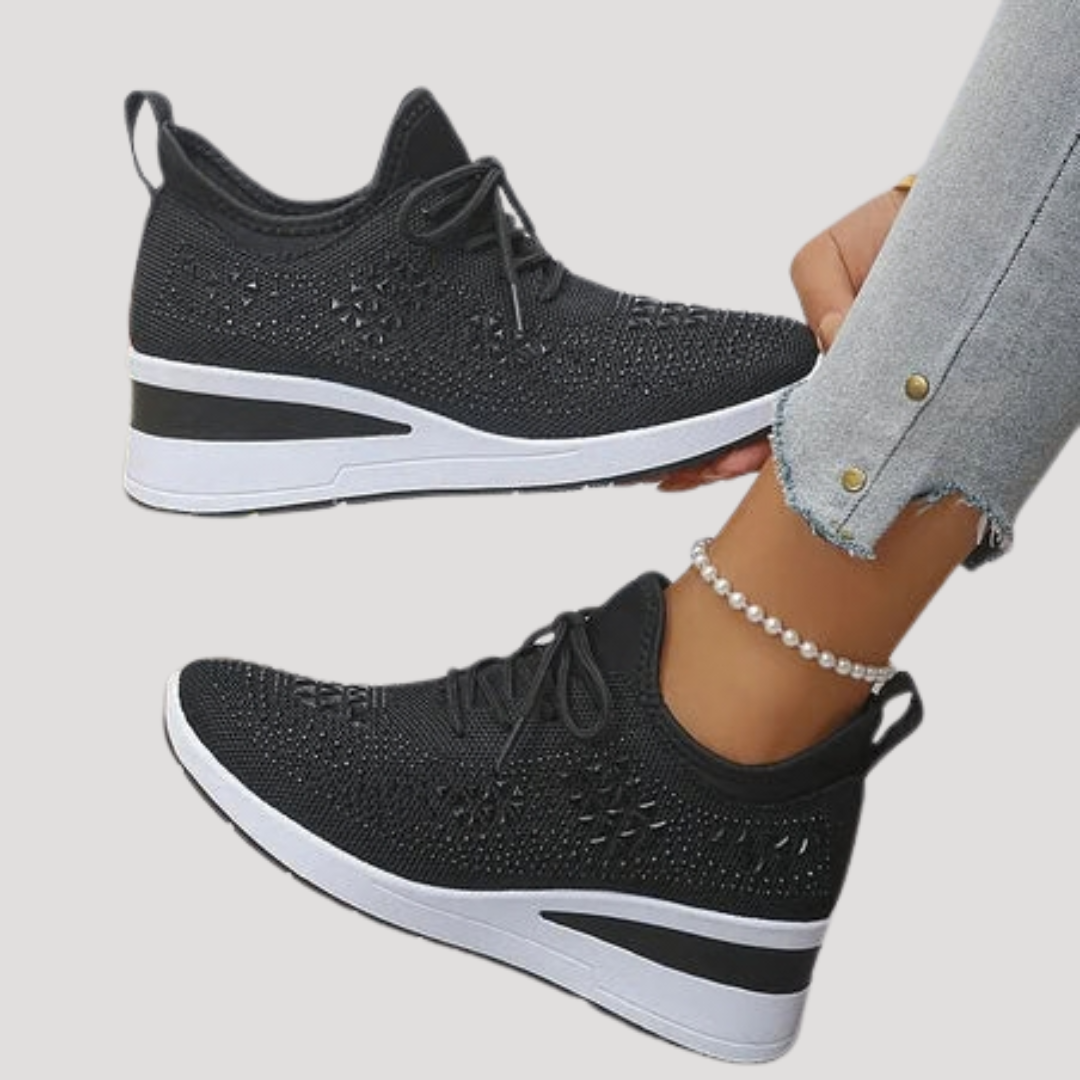 Sneakers femme respirantes semelle compensée