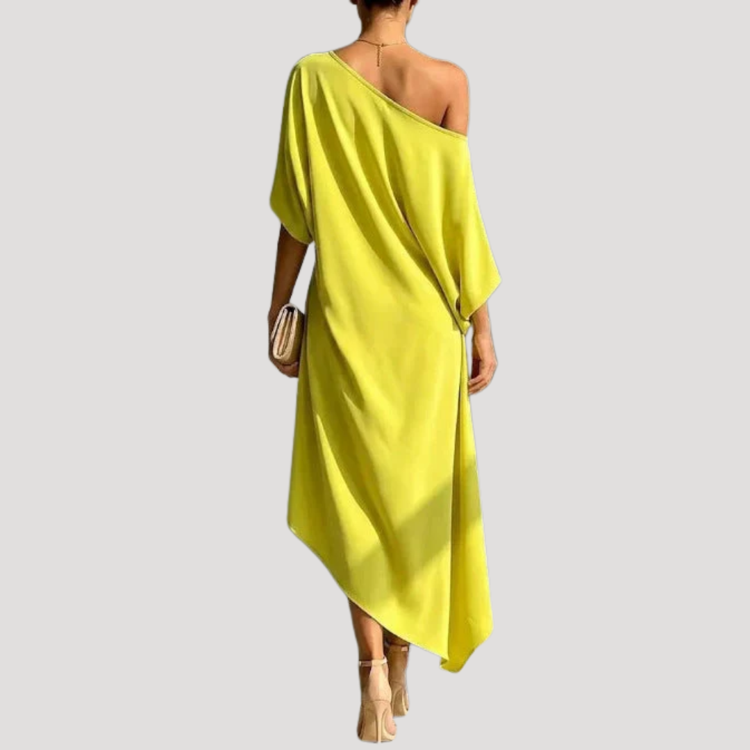 Robe Asymétrique Une Épaule Élégante