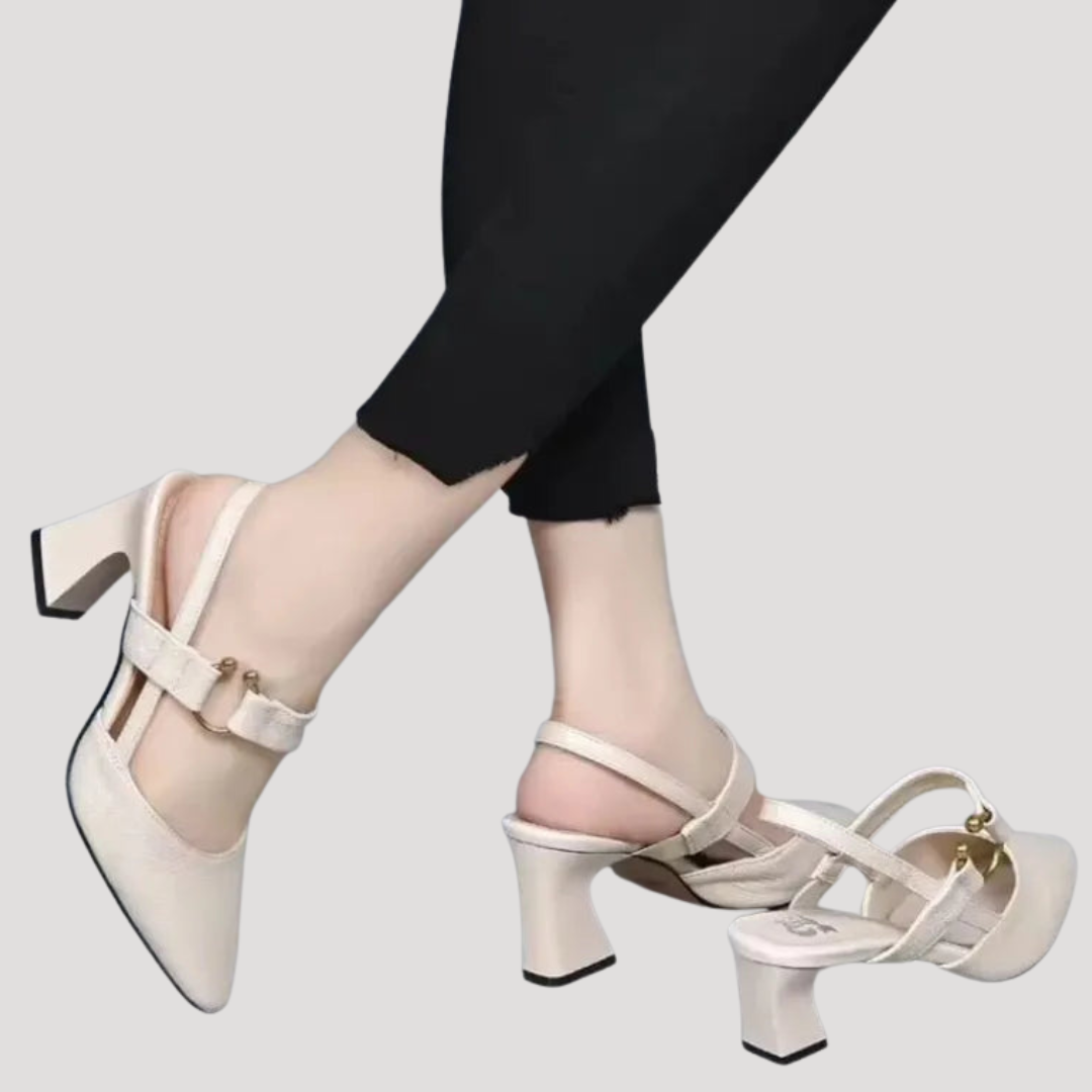 Escarpins femme talon bloc à bride arrière