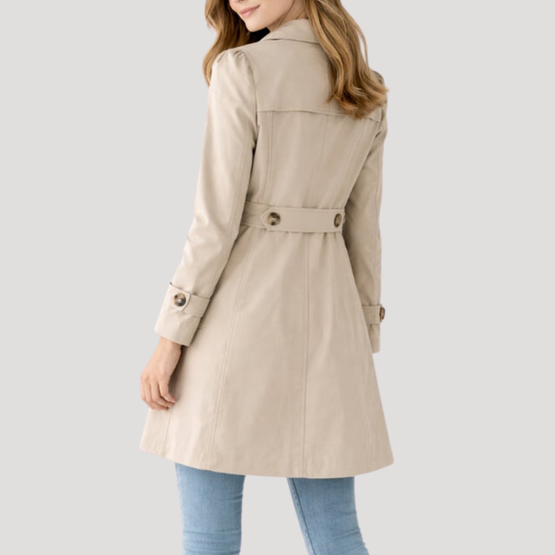 Trench femme classique à poignets boutonnés