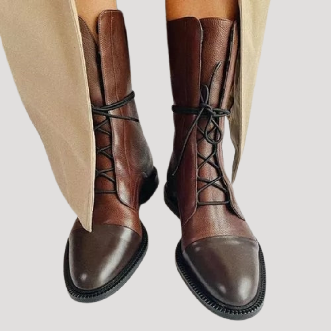 Bottines Plates Femme à Lacets