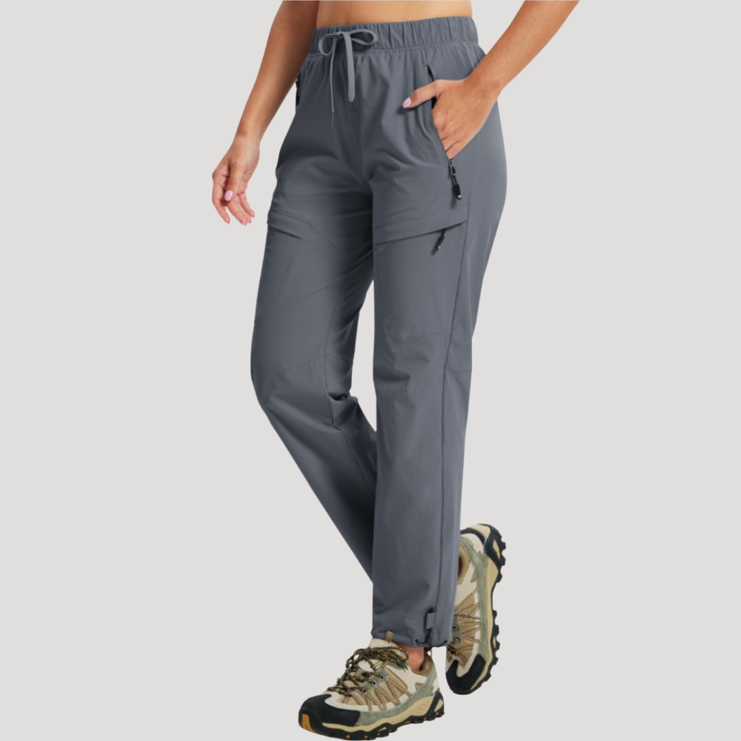 Pantalon Cargo Femme à Taille Élastique avec Cordon
