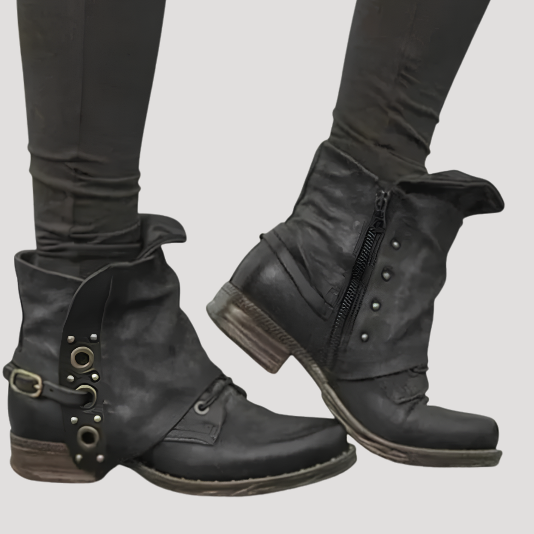 Bottines Femme Vintage à Boucles