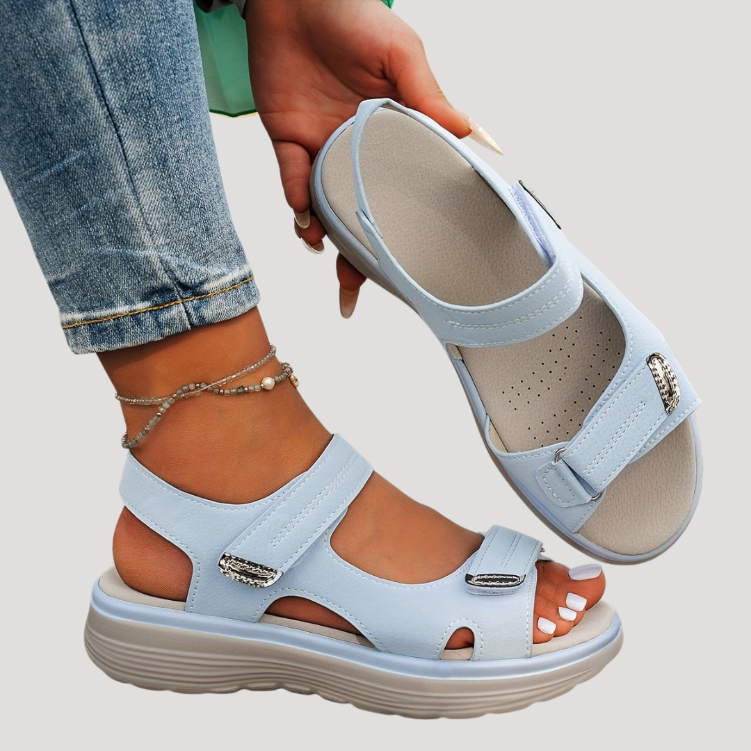 Sandales femme confort à brides scratch