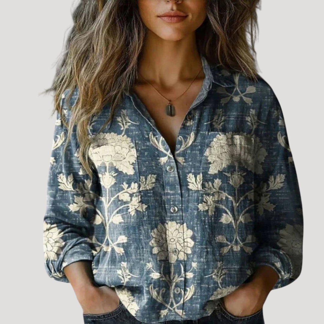 Blouse Femme Bohème Multicolore à Motifs Floraux