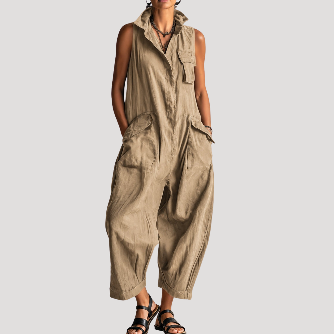 Combinaison Ample Sans Manches d'Été Femme