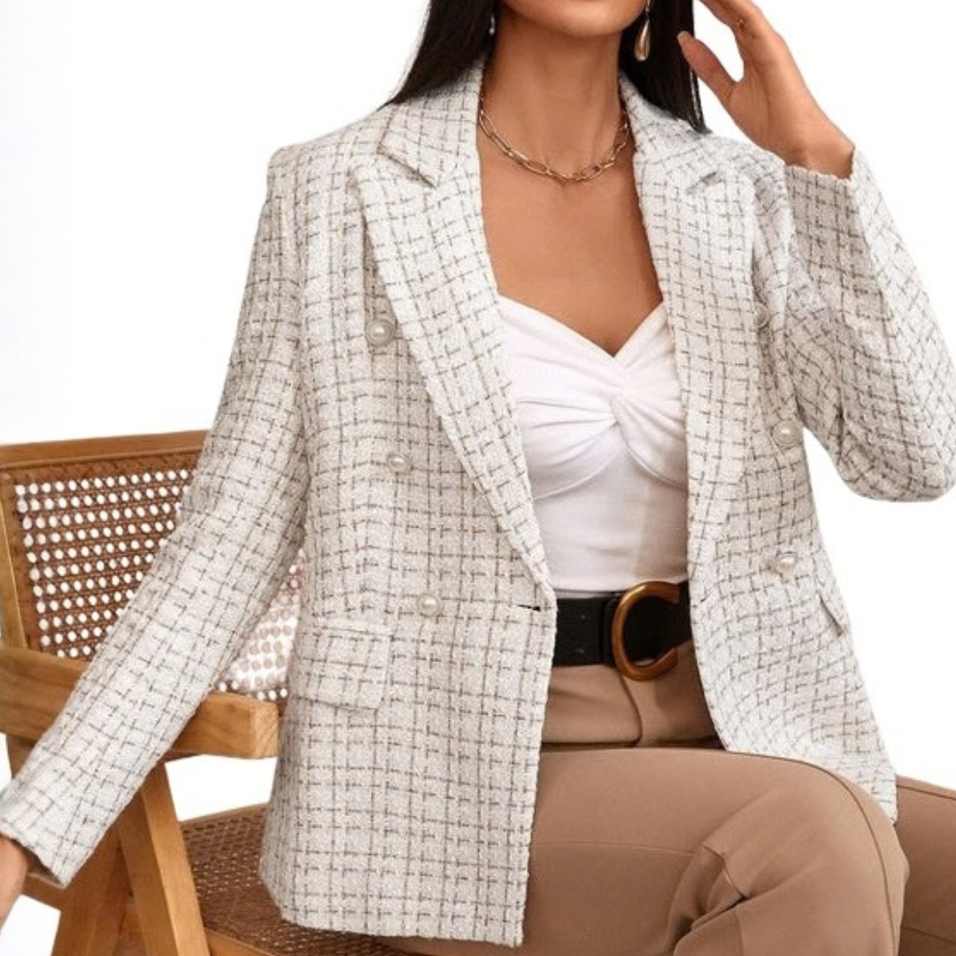 Blazer Femme en Tweed Croisé