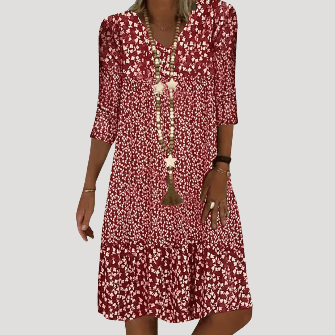 Robe midi fleurie ample et confortable