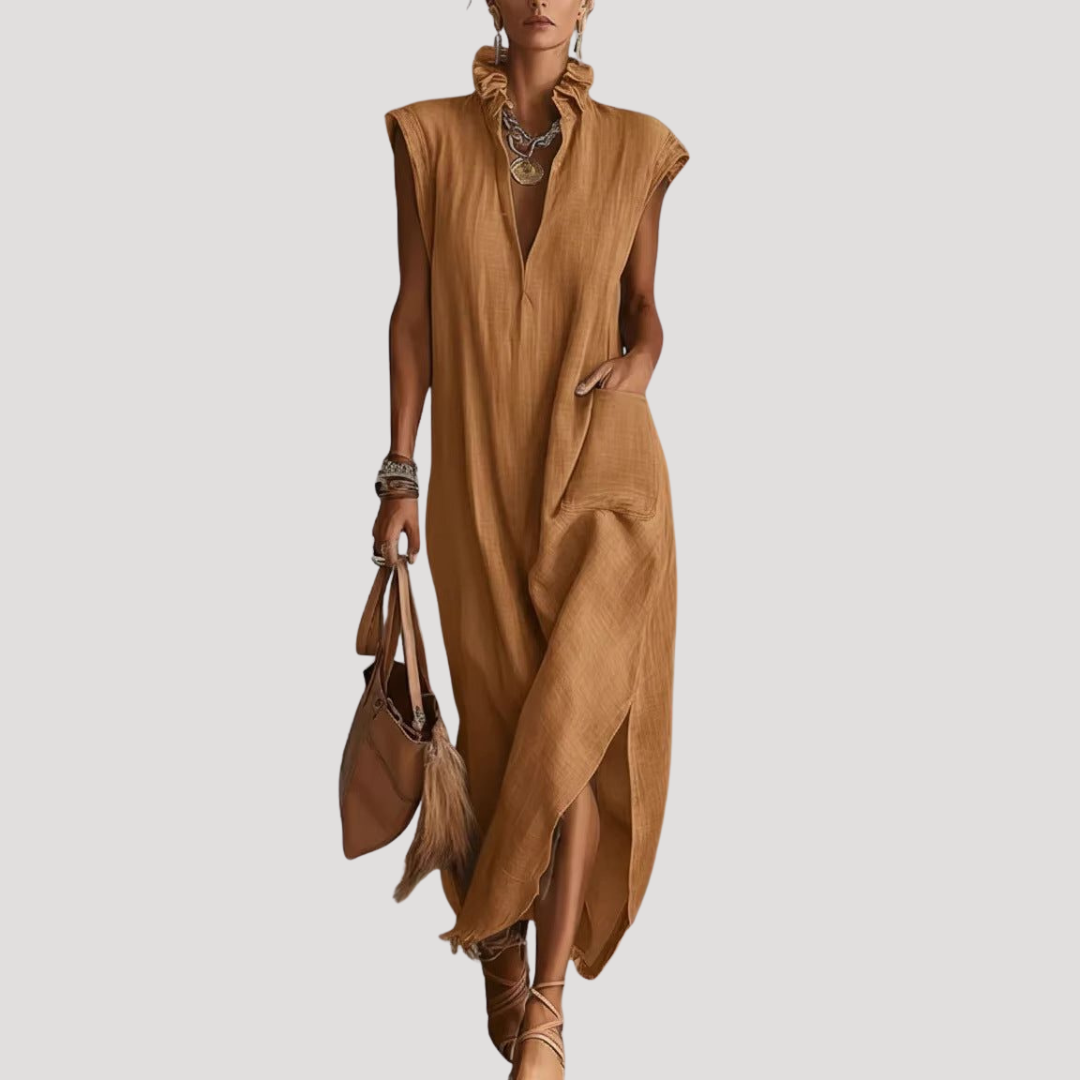 Robe Longue Femme Sans Manches pour l'Été