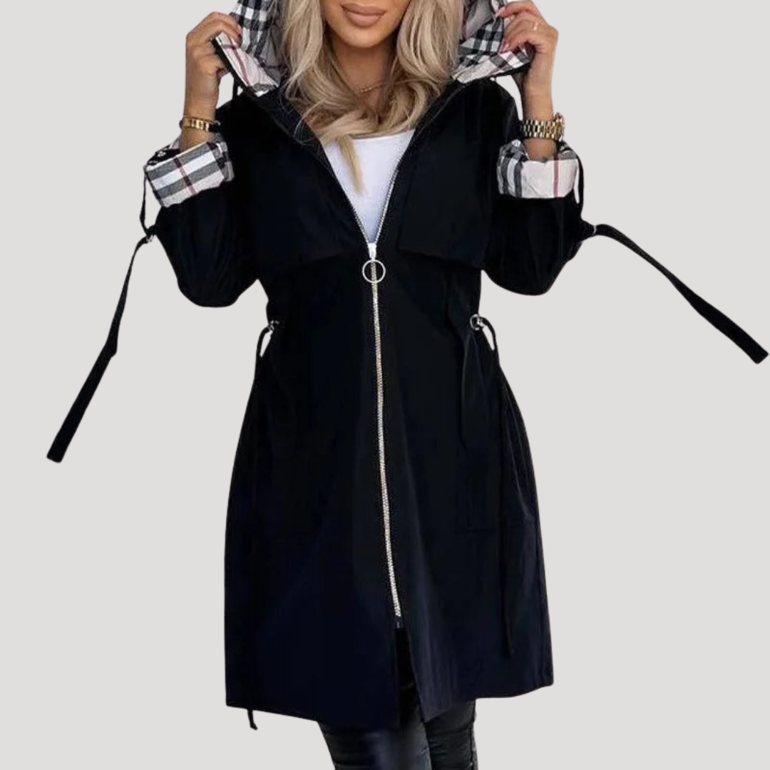 Manteau à Capuche Femme Ceinturé Décontracté