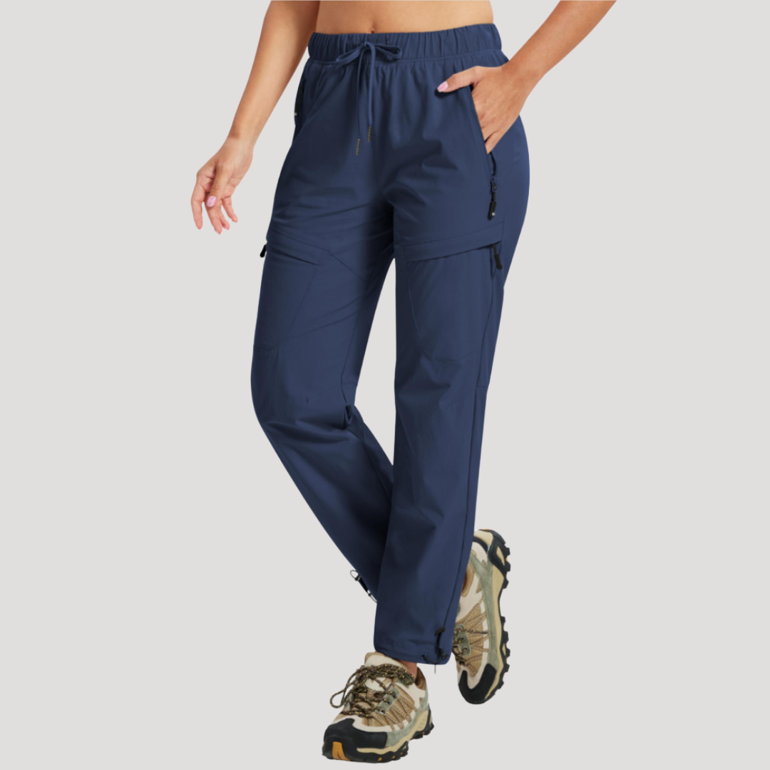 Pantalon Cargo Femme à Taille Élastique avec Cordon