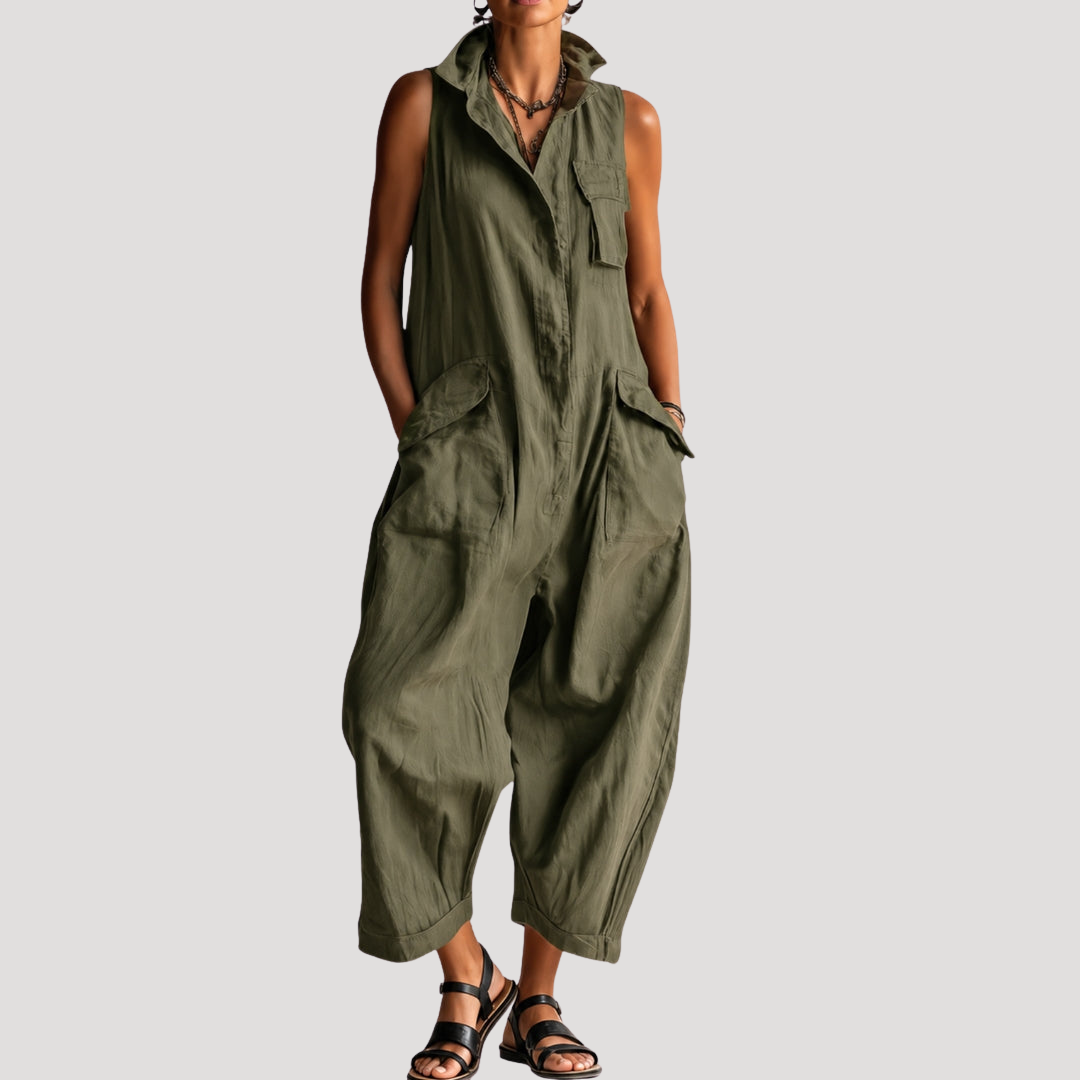 Combinaison Ample Sans Manches d'Été Femme