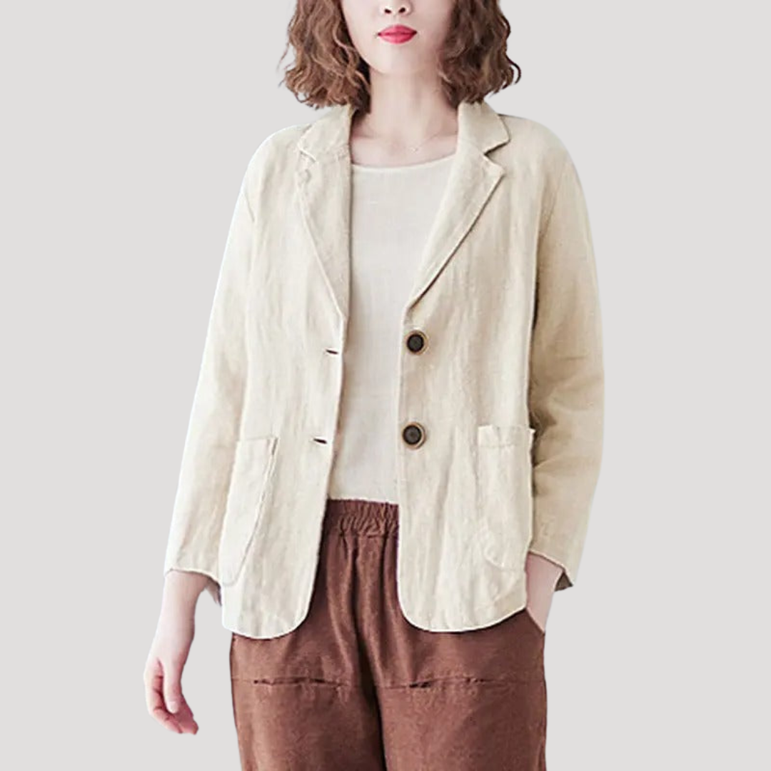 Veste de Costume Femme Boutonnée Élégante