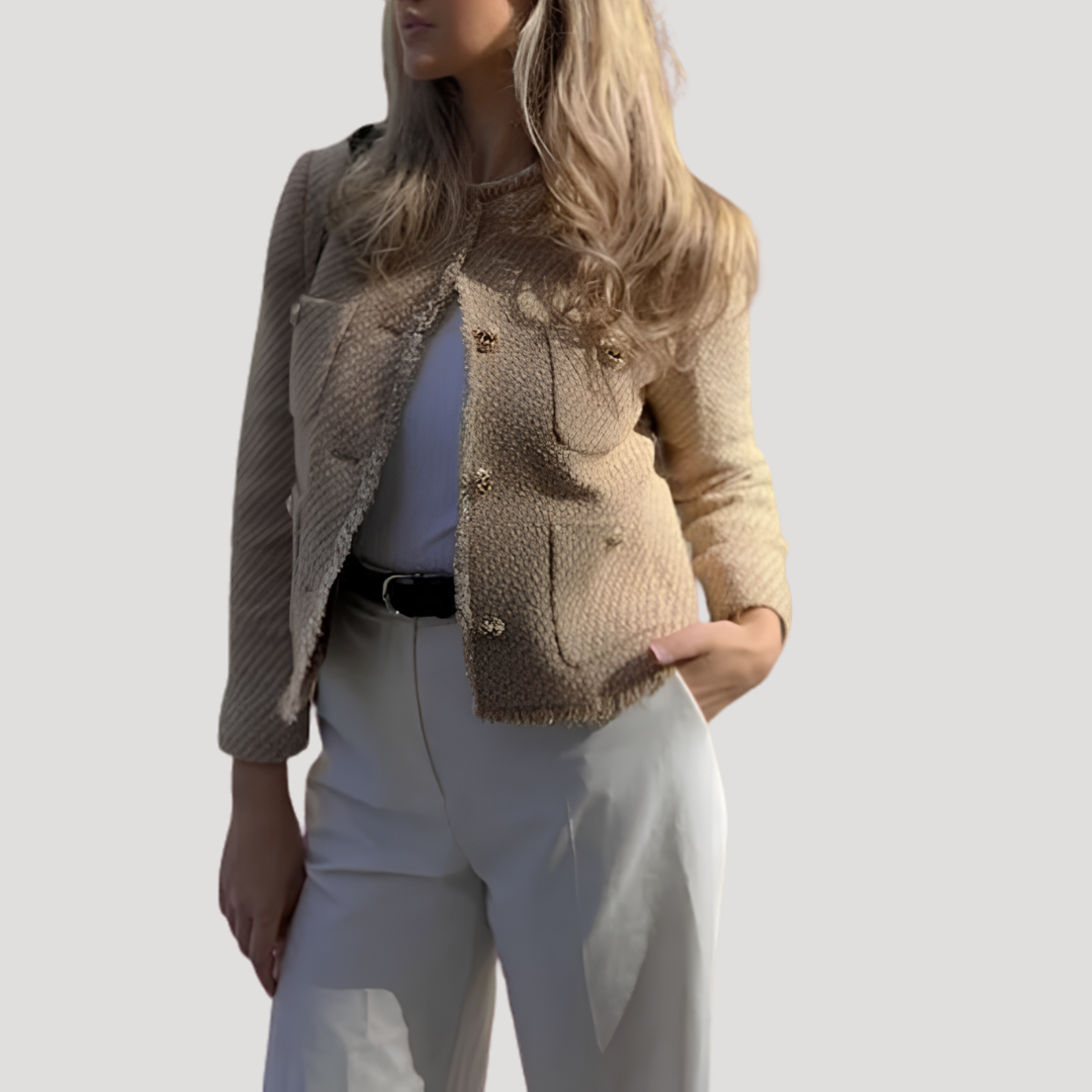 Veste Femme Texturée Boutonnée