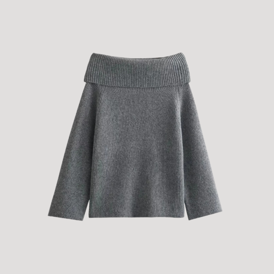 Pull Femme Côtelé à Épaules Dénudées