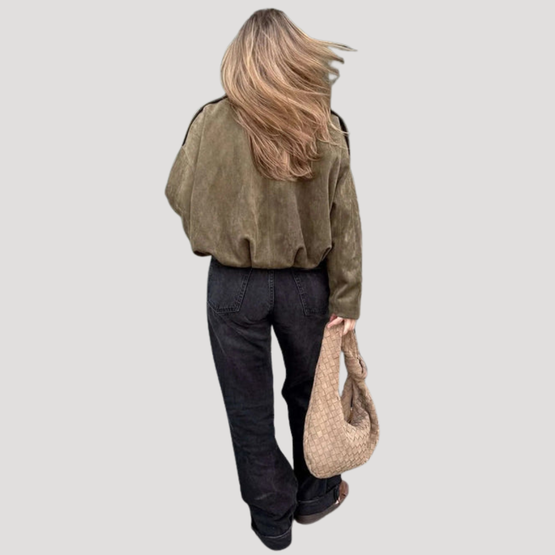 Bomber Oversize Femme avec Col