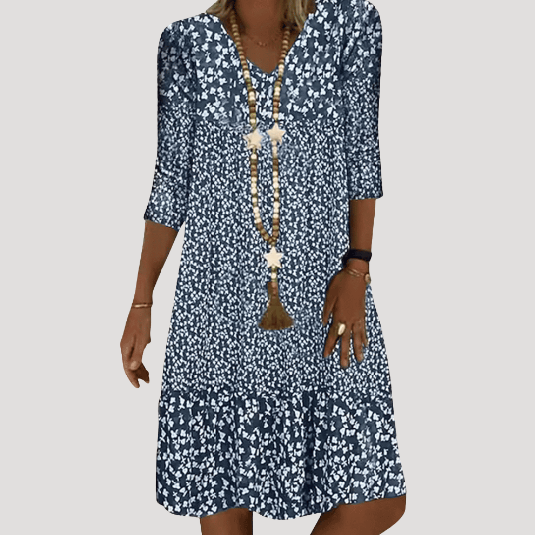 Robe midi fleurie ample et confortable