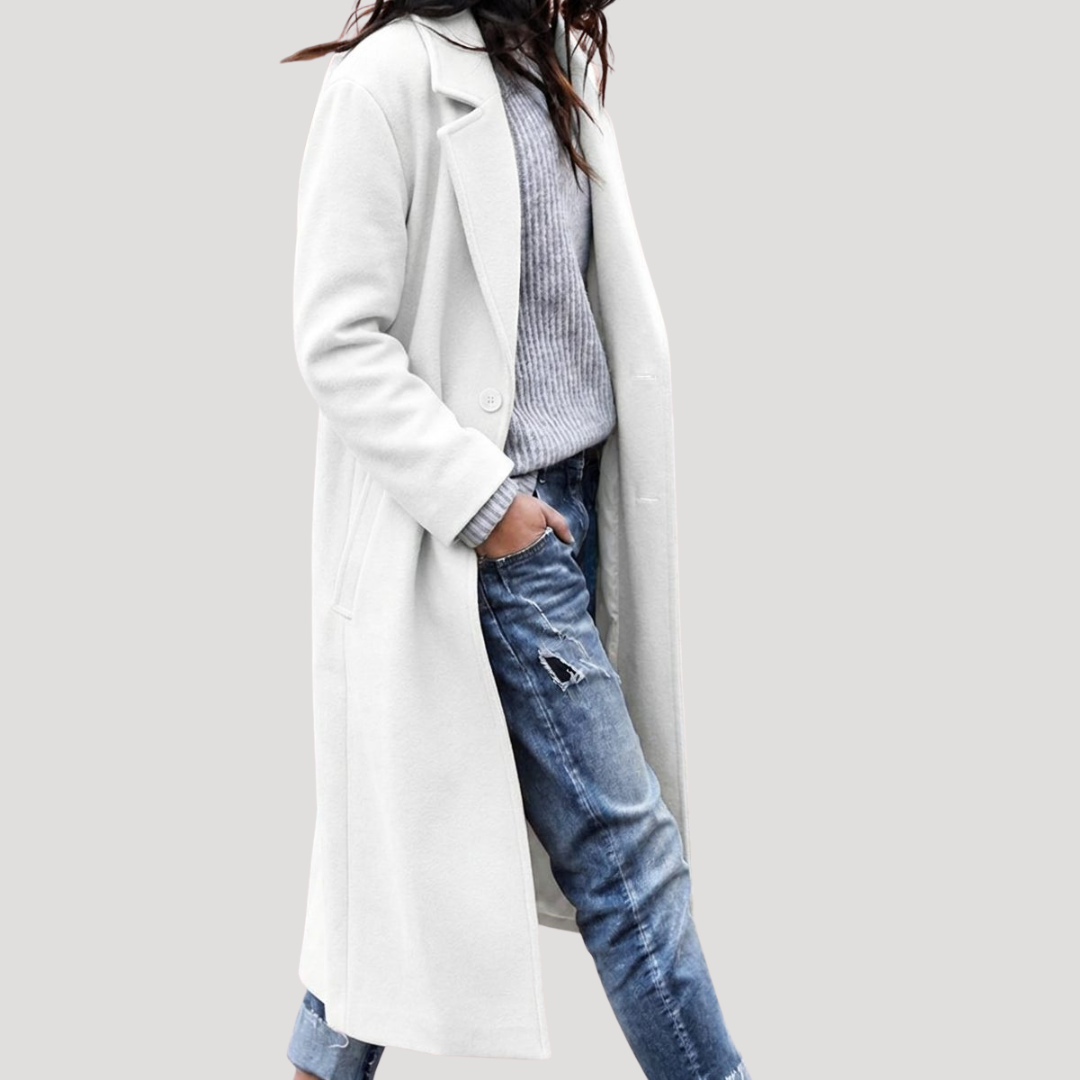 Manteau Long Femme à Bouton Unique