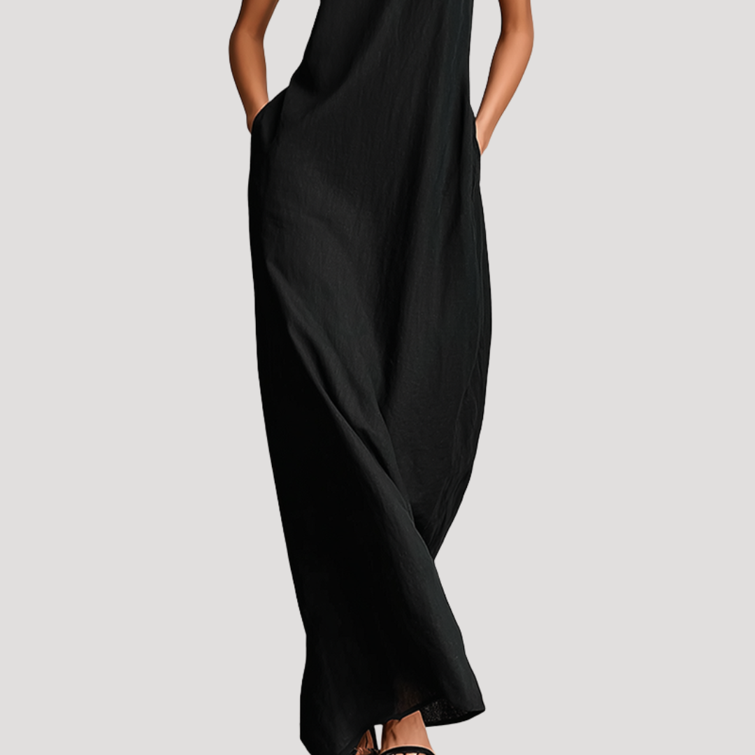 Robe Longue Élégante Sans Manches Femme
