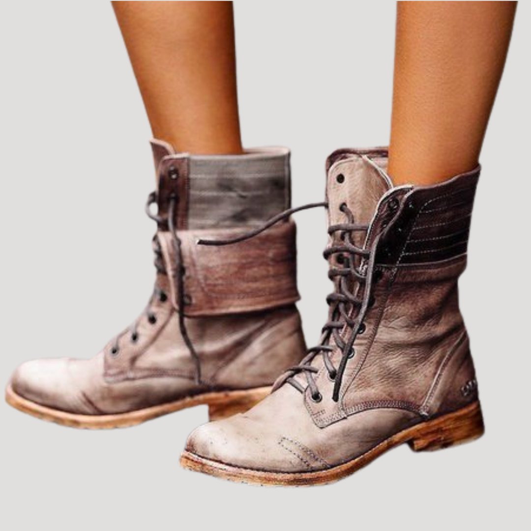Bottes Mi-Mollet Femme À Lacets Confortables