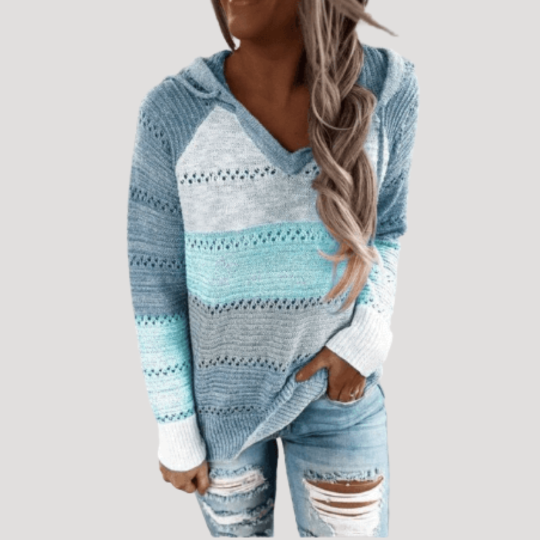 Pull Femme Rayé Col V