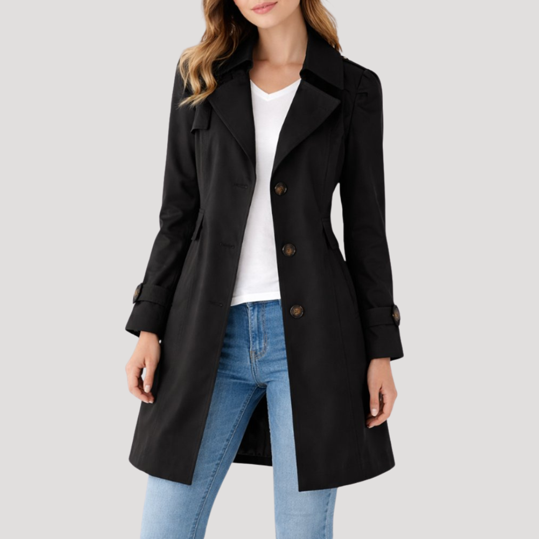 Trench femme classique à poignets boutonnés