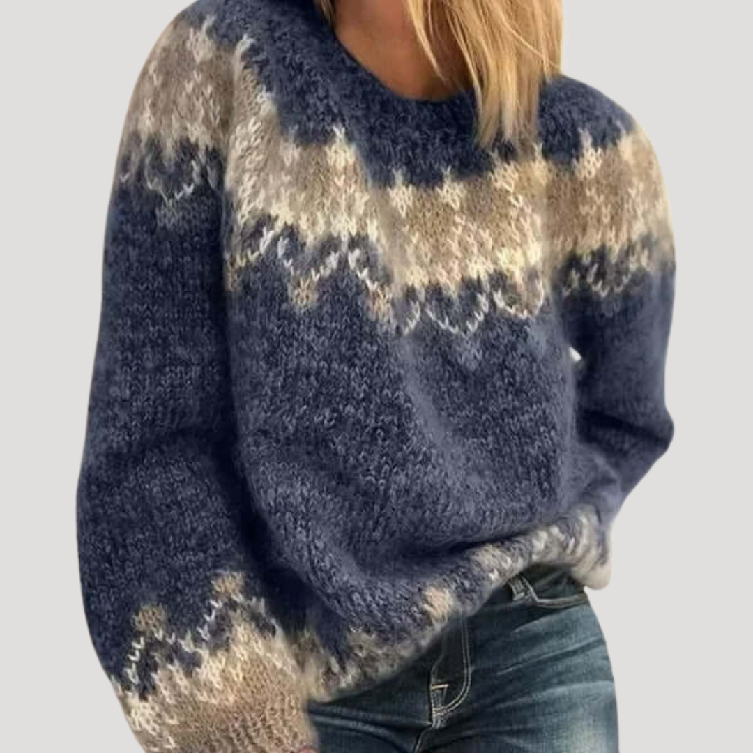 Pull Femme à Motifs Col Rond