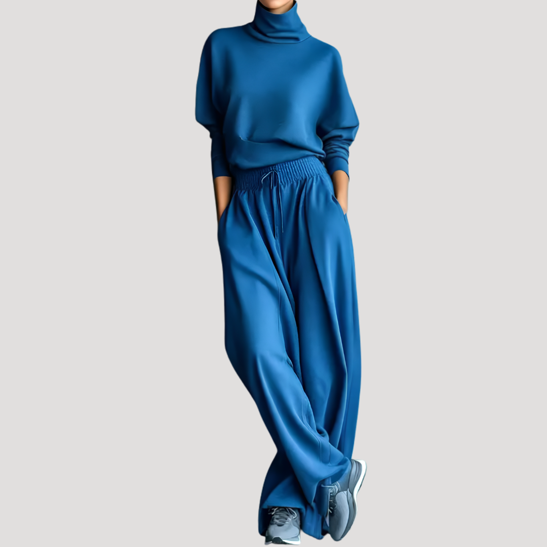 Ensemble femme haut col montant et pantalon large