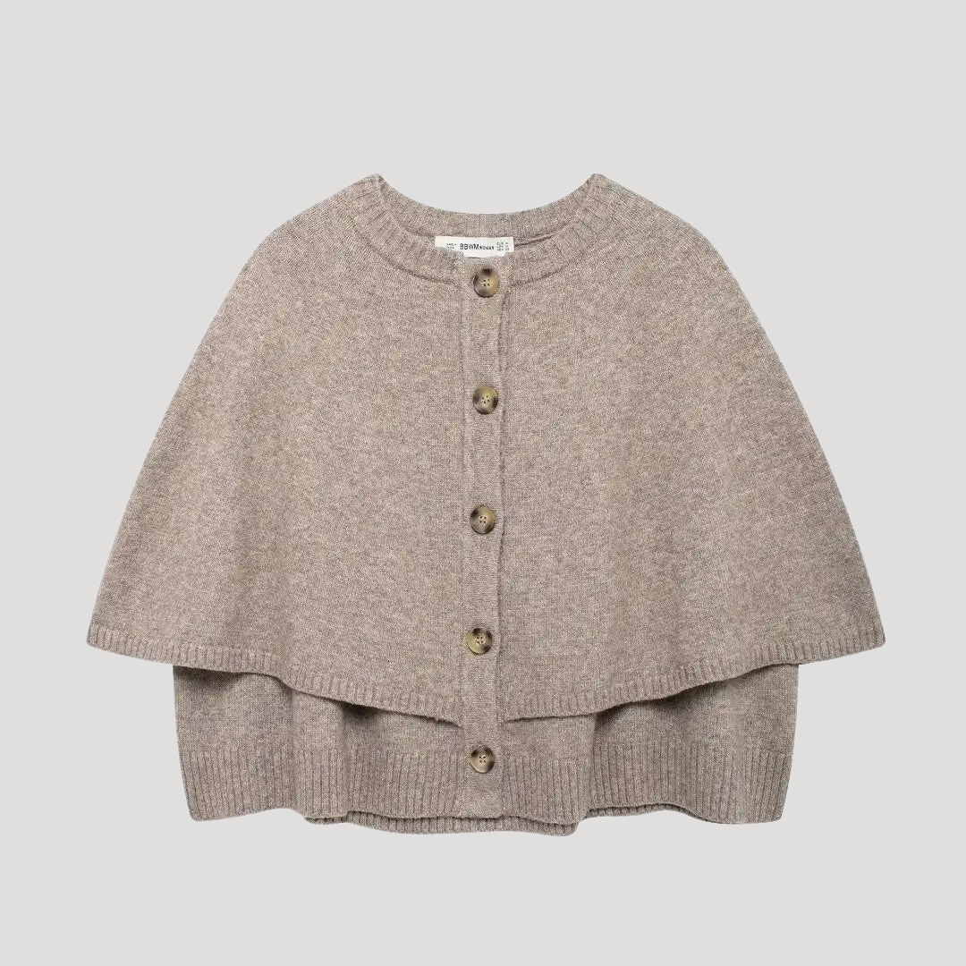 Cardigan Cape Femme Boutonné