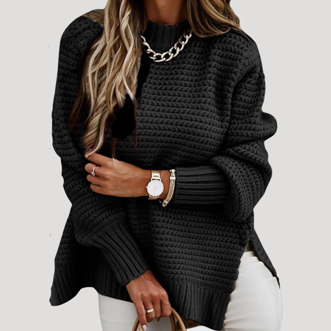 Pull Femme Oversize en Maille Col Haut