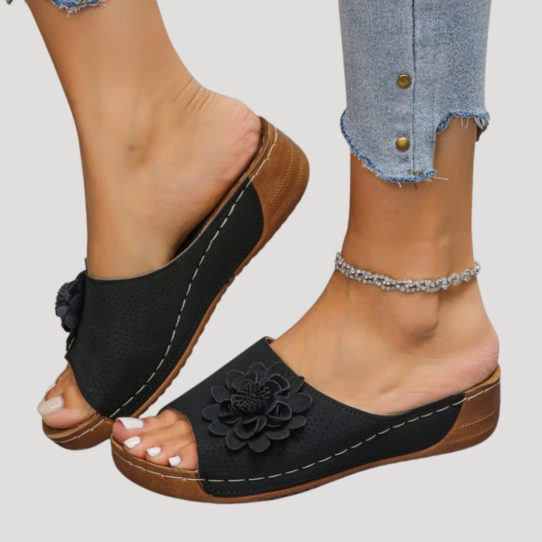 Mules confort femme semelle compensée