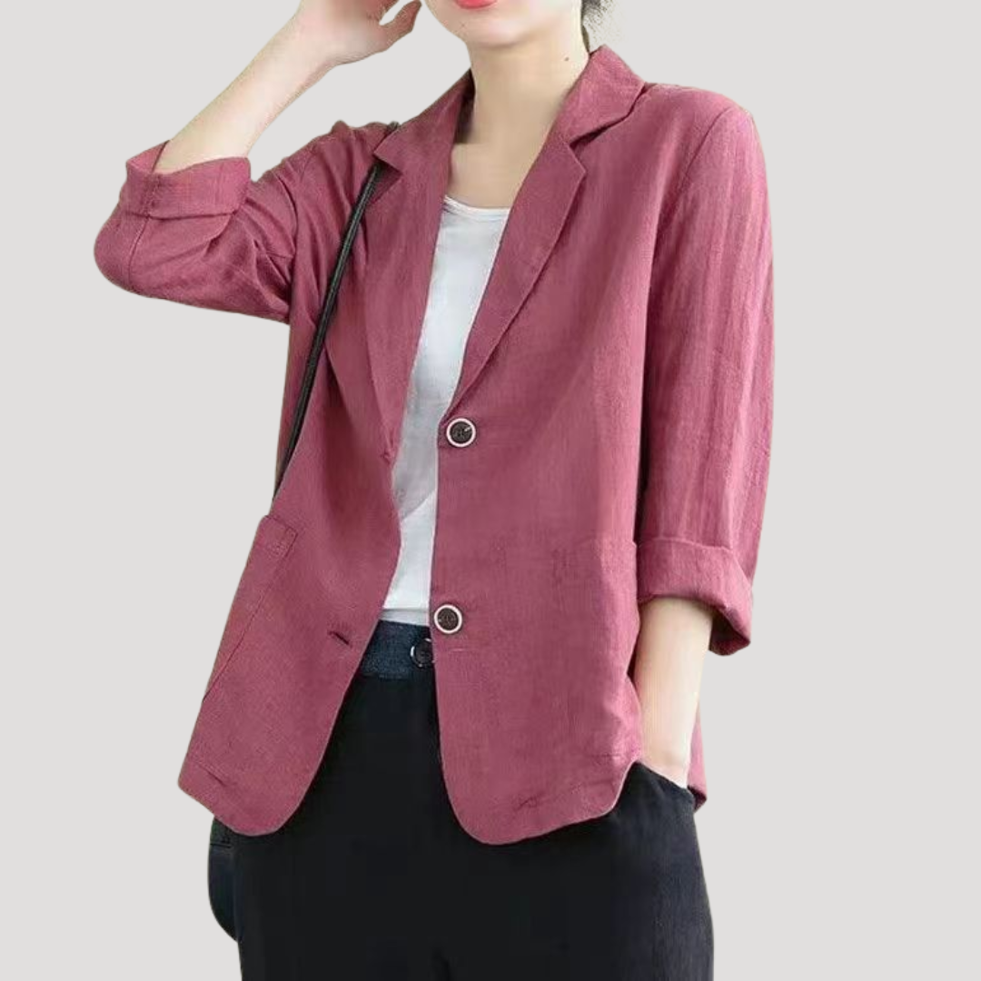 Veste de Costume Femme Boutonnée Élégante