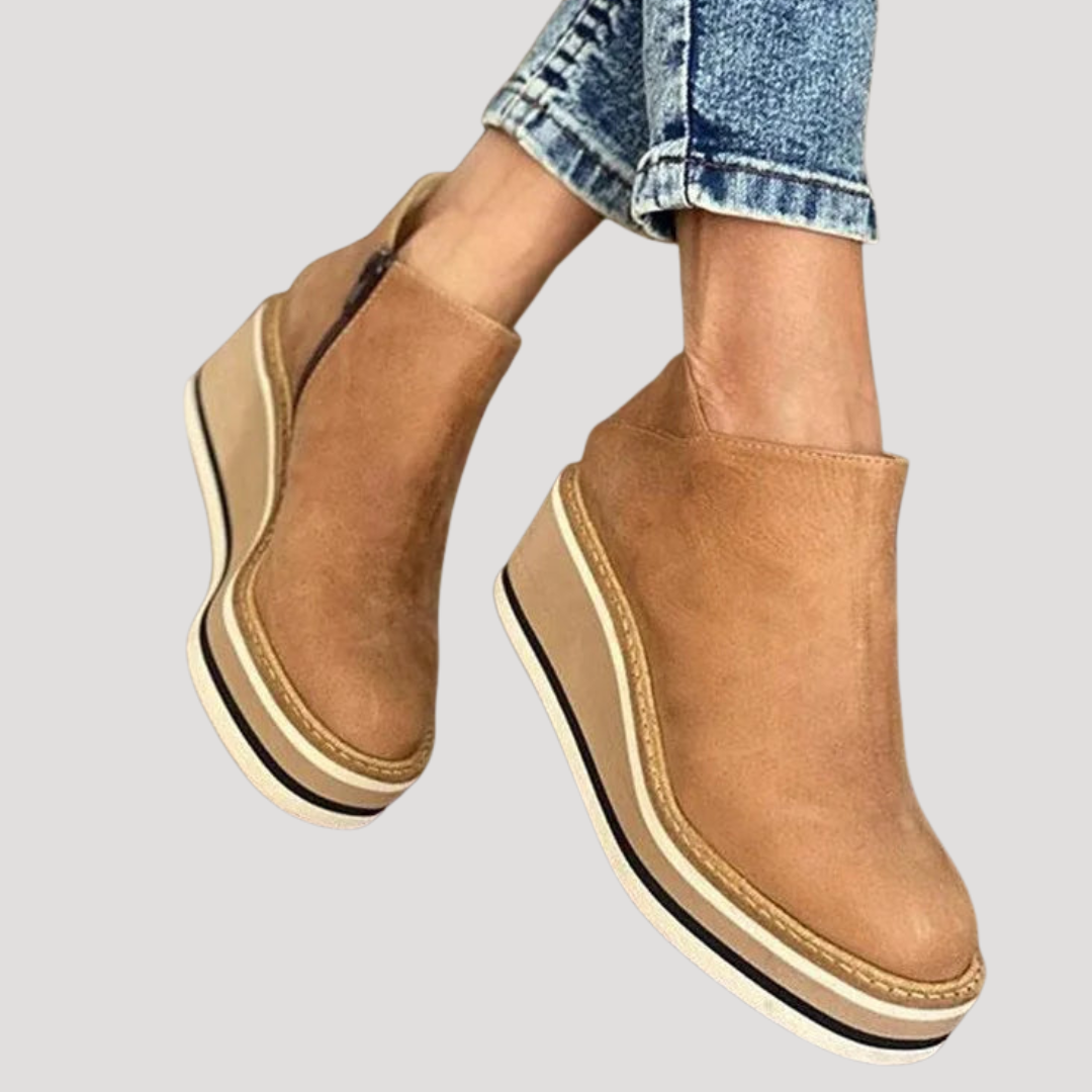 Bottines Compensées Femme Décontractées à Enfiler