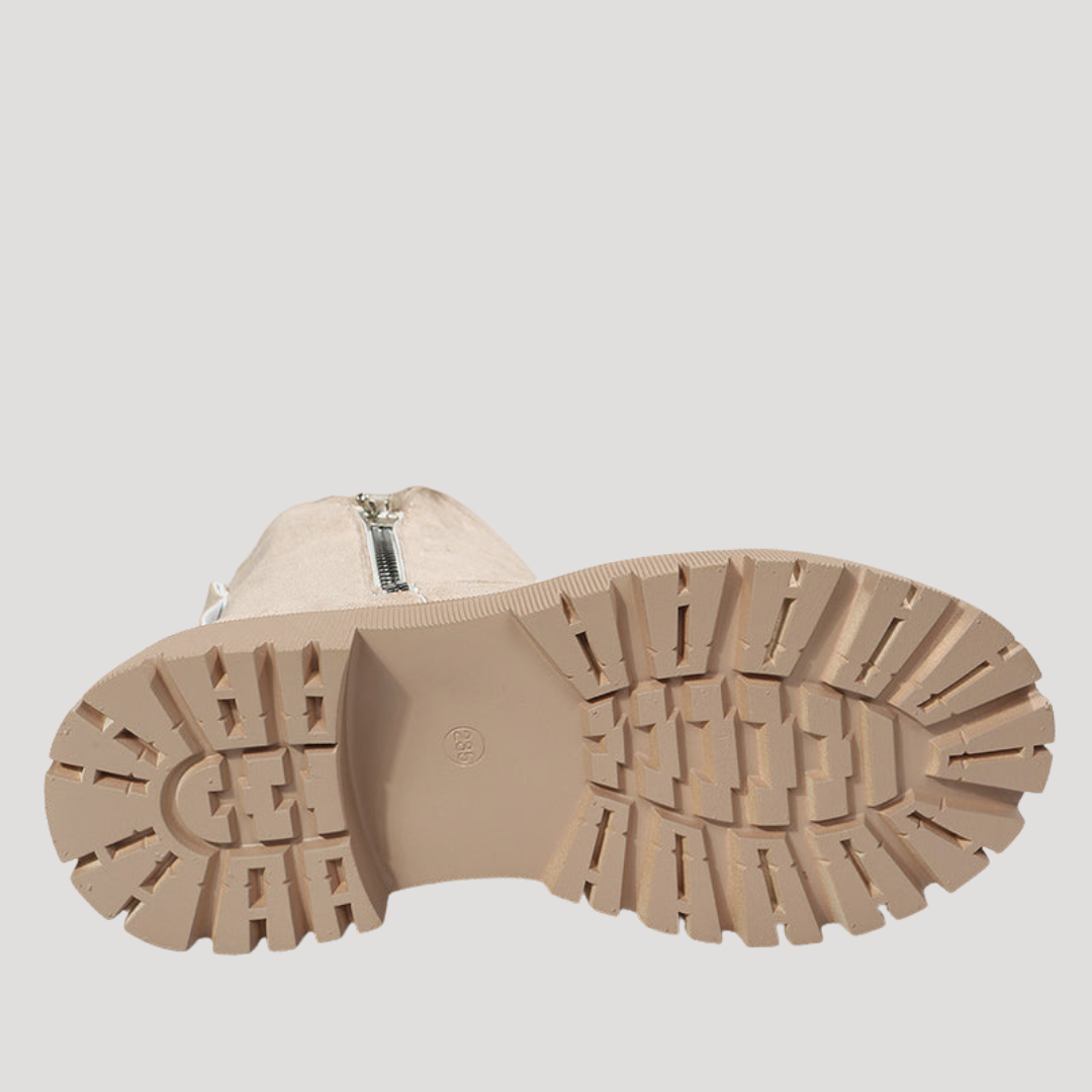 Bottines Femme à Semelle Épaisse Zippées avec Doublure Chaude