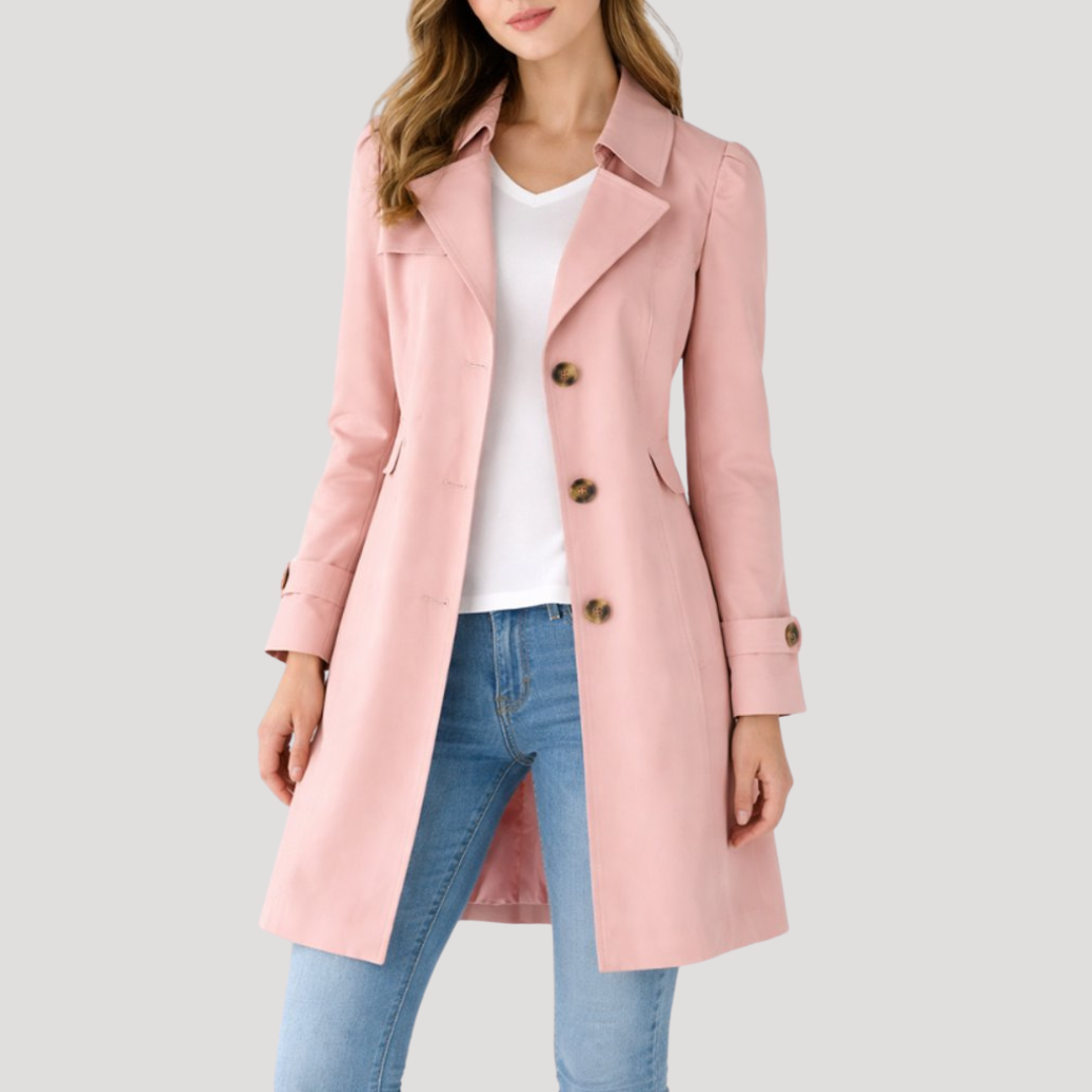 Trench femme classique à poignets boutonnés