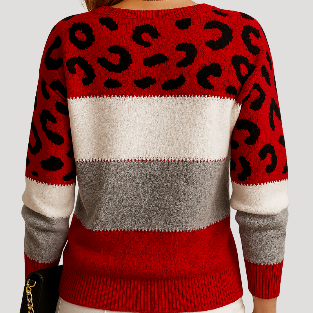 Pull Femme en Maille à Motif Animal
