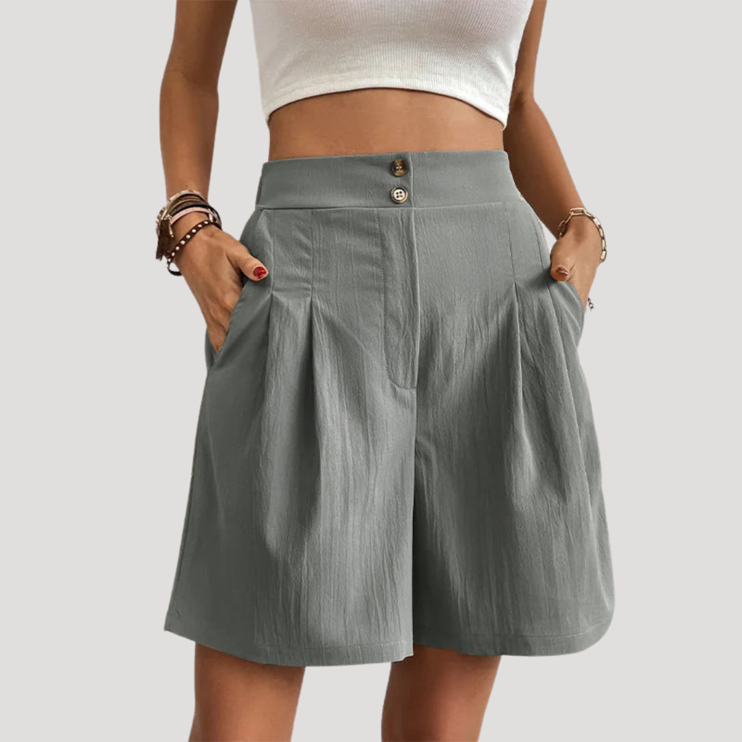 Short Femme Taille Haute Plissé Élégant