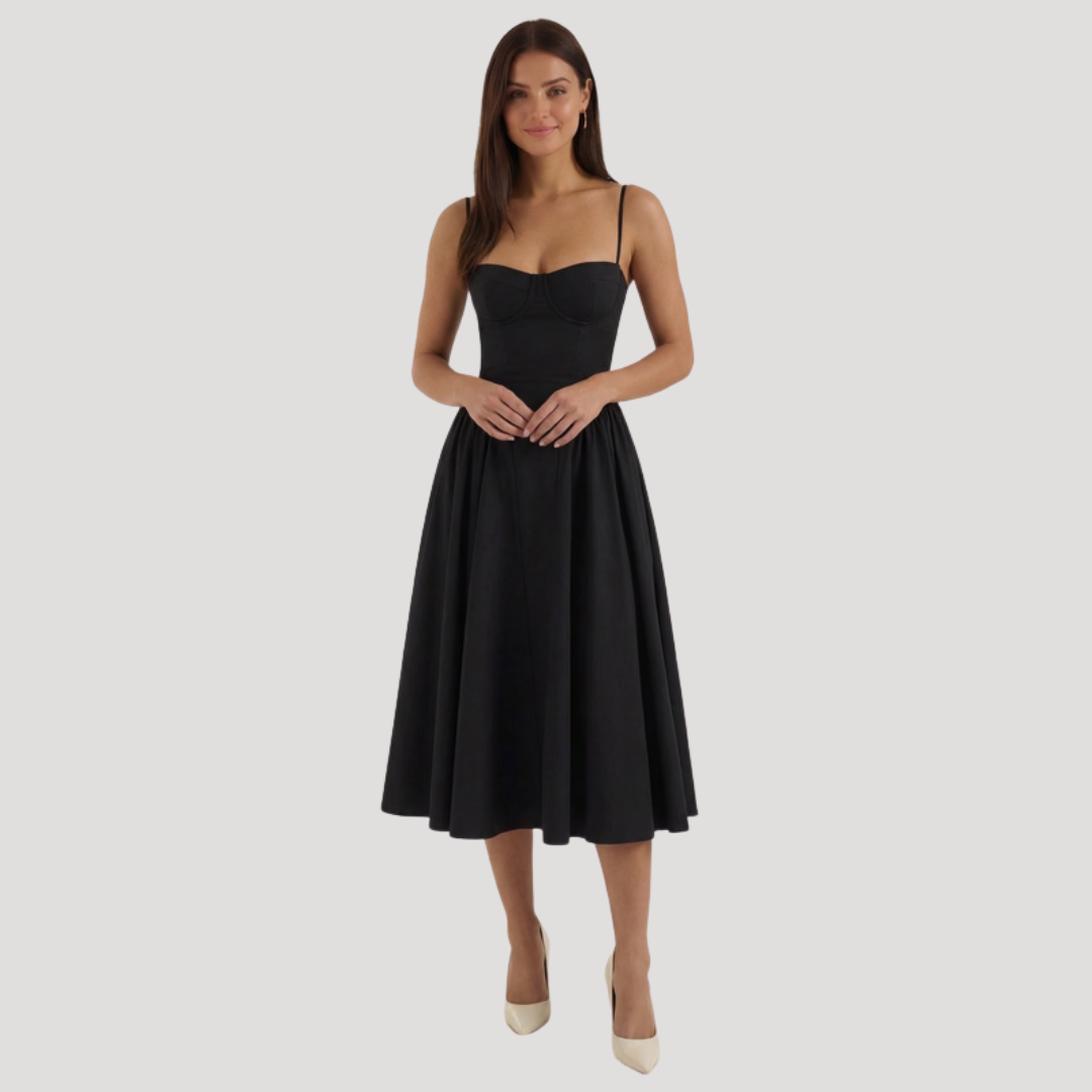 Robe midi femme romantique fleurie