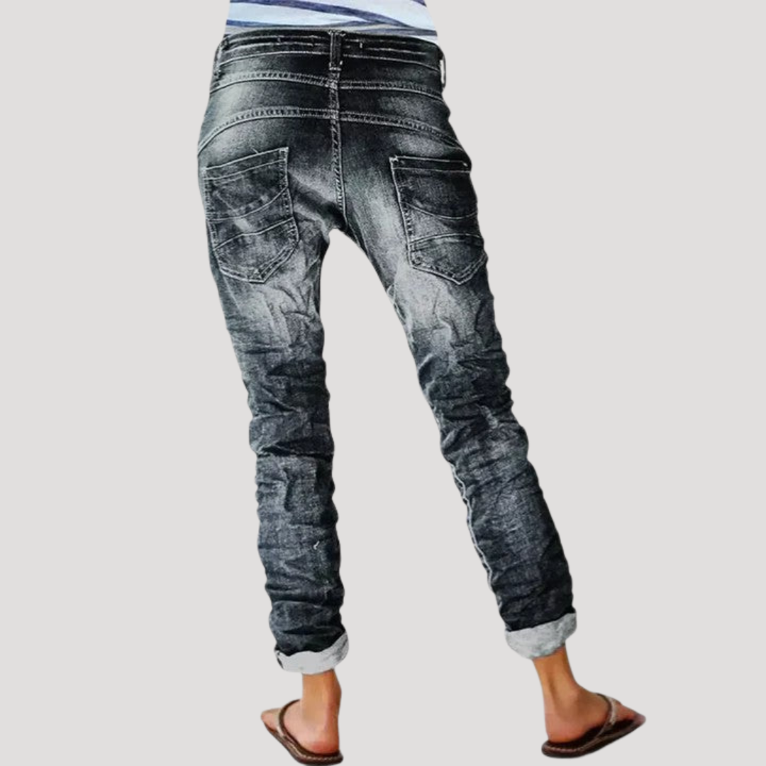 Jean Slim Femme Effet Délavé Vintage