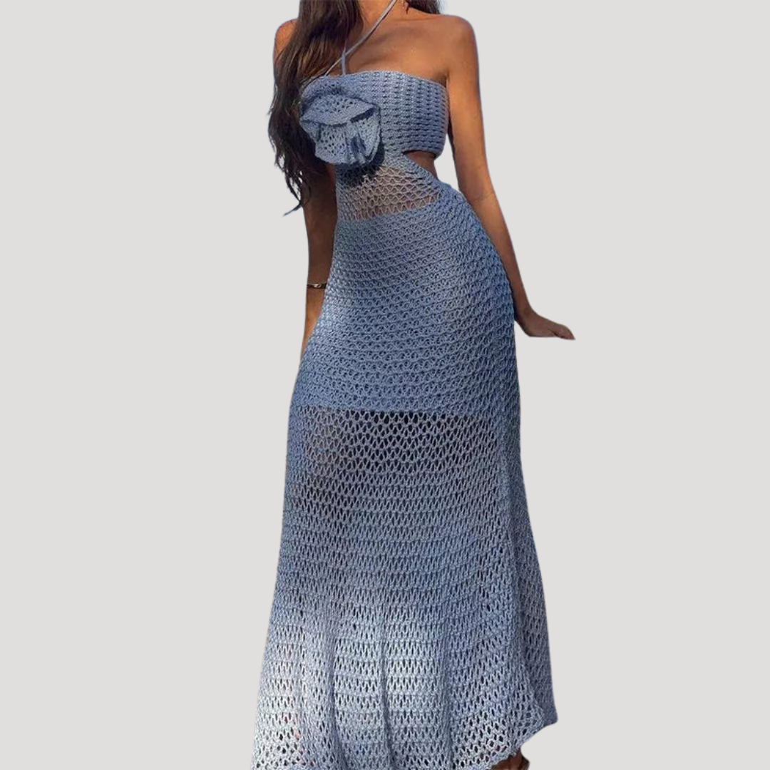 Robe longue crochet dos nu élégante