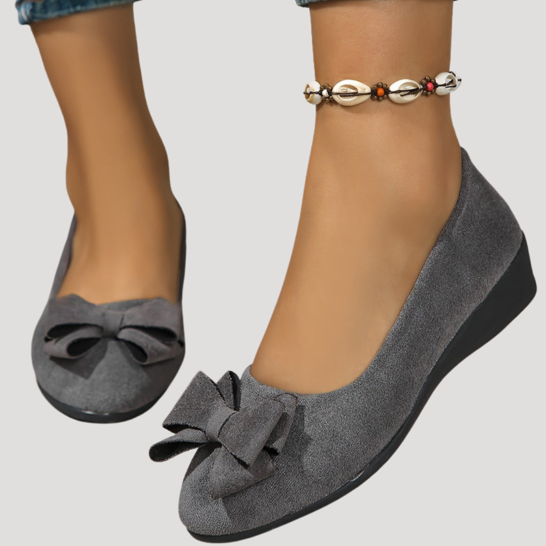 Ballerines compensées à nœud élégant