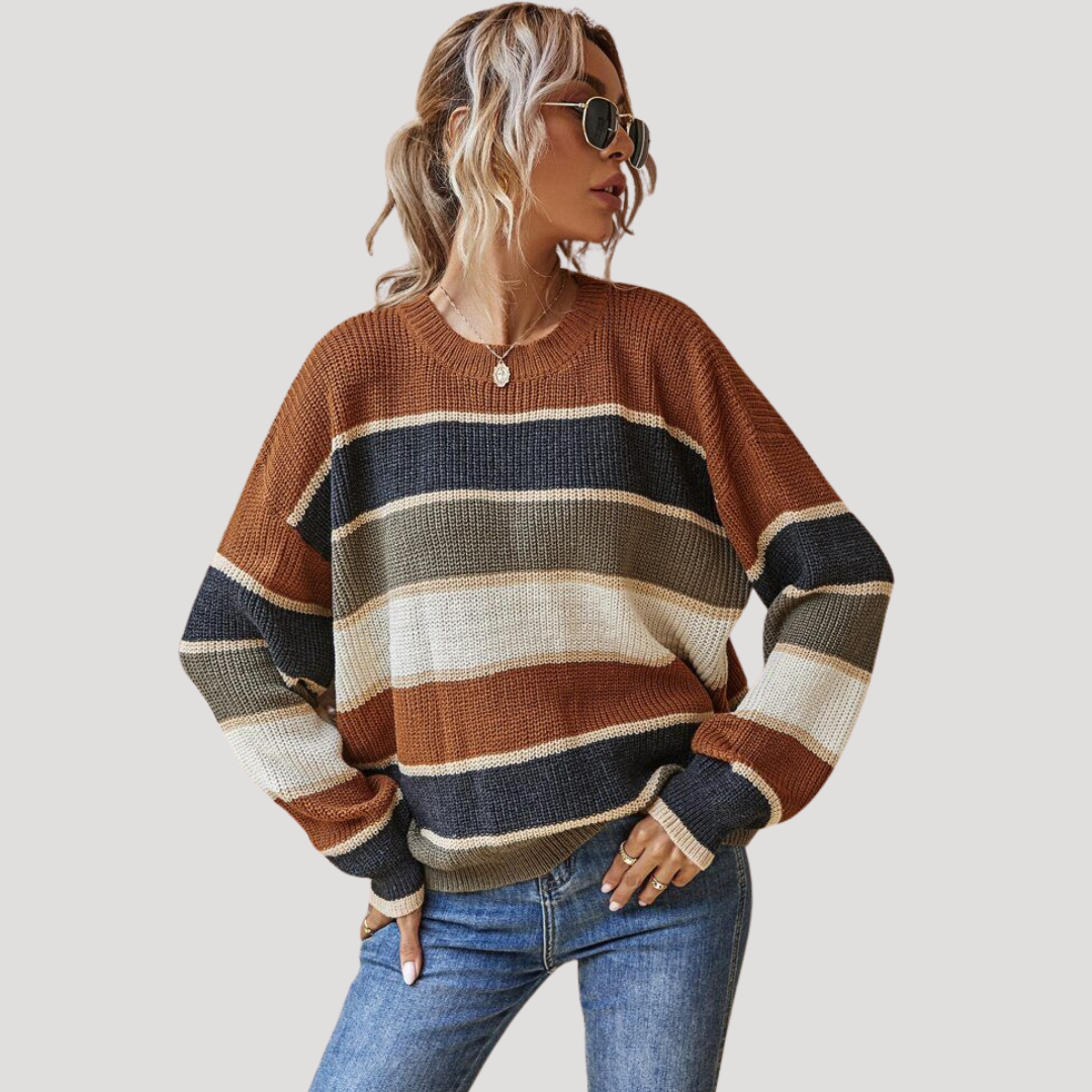 Pull Femme Rayé Col Rond