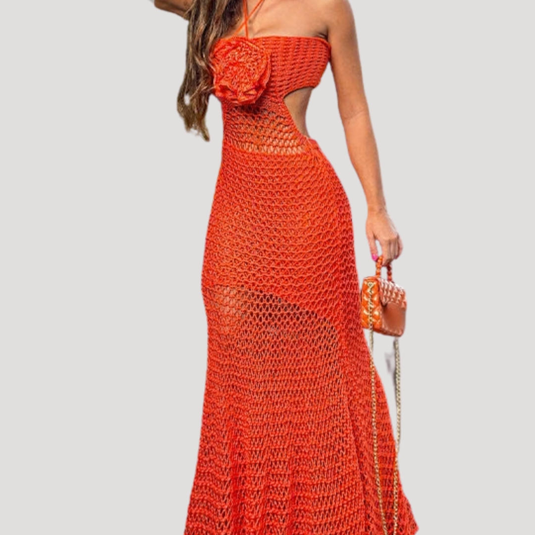 Robe longue crochet dos nu élégante