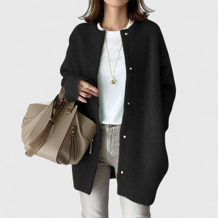 Gilet Femme Boutonné Élégant Manches Longues