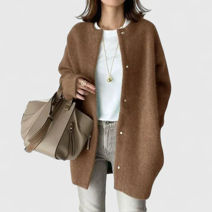 Gilet Femme Boutonné Élégant Manches Longues