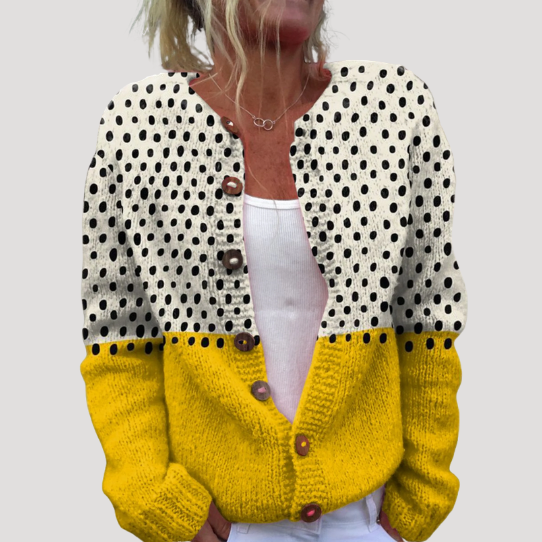Gilet Femme Décontracté Boutonné Imprimé Pois