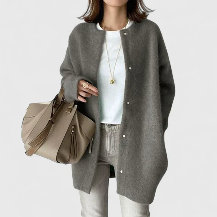Gilet Femme Boutonné Élégant Manches Longues